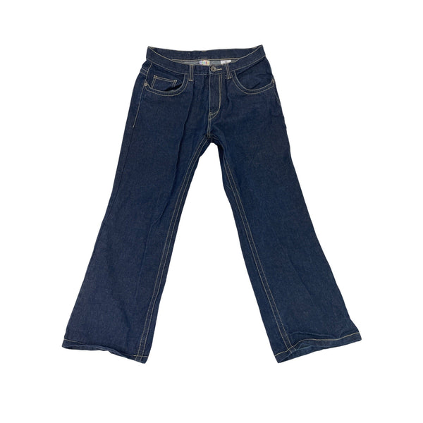 Miskeen Dark Wash Denim Jeans W/ Red Handprint Logo Flared Legs Sz 30R