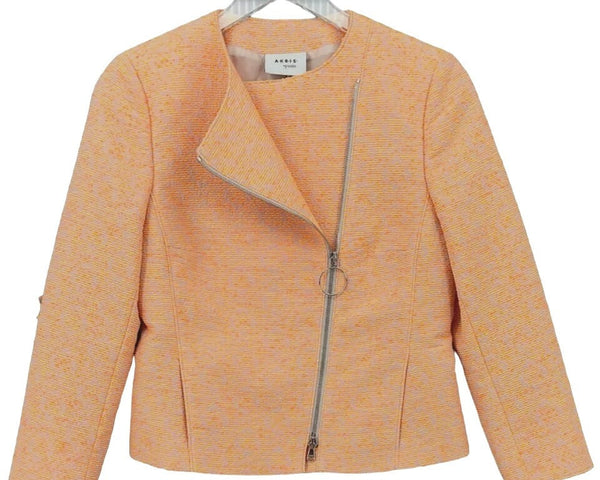 Akris Punto Women's Orange Modern Knitted Fabric Jacket Sz 14- NWT