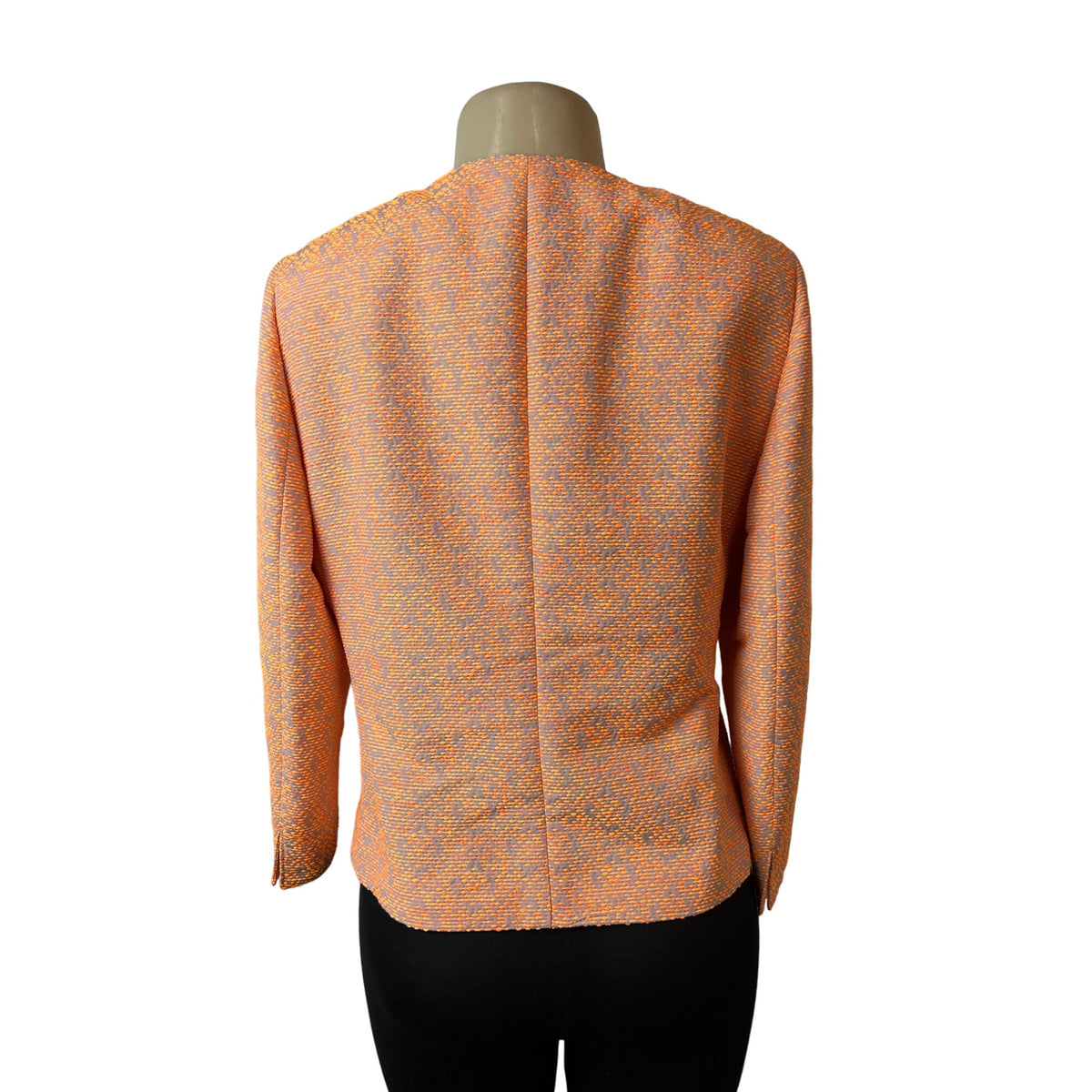 Akris Punto Women's Orange Modern  Knitted Fabric Jacket  Sz 14- NWT