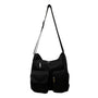 Suvelle Women’s Black Nylon Multi-Pocket Adjustable Strap Crossbody Bag Size M