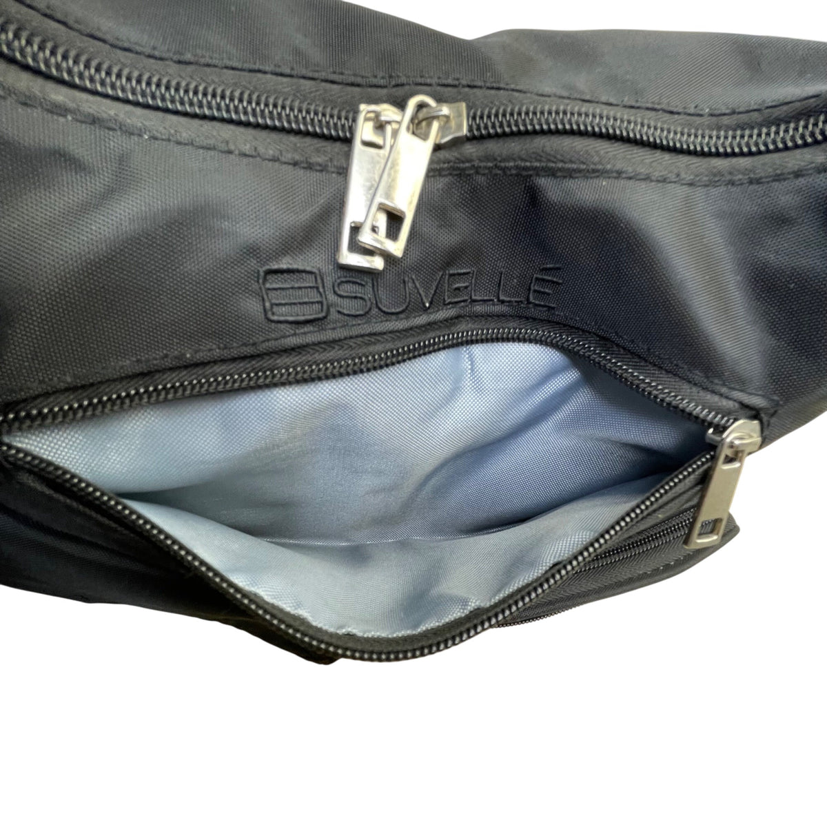 Suvelle Women’s Black Nylon Multi-Pocket Adjustable Strap Crossbody Bag Size M
