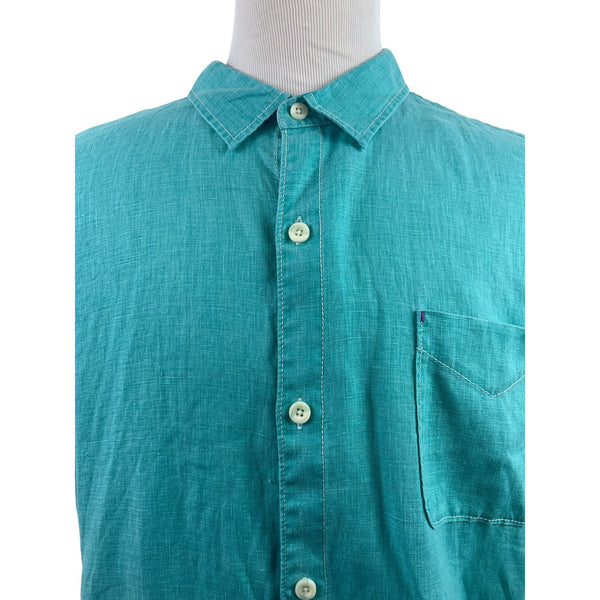 Tommy Bahama Mens Relax Fit Turquoise Short Sleeve Button-Up Shirt Size 3XL