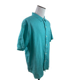 Tommy Bahama Mens Relax Fit Turquoise Short Sleeve Button-Up Shirt Size 3XL