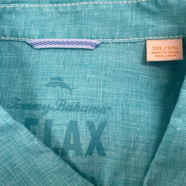 Tommy Bahama Mens Relax Fit Turquoise Short Sleeve Button-Up Shirt Size 3XL