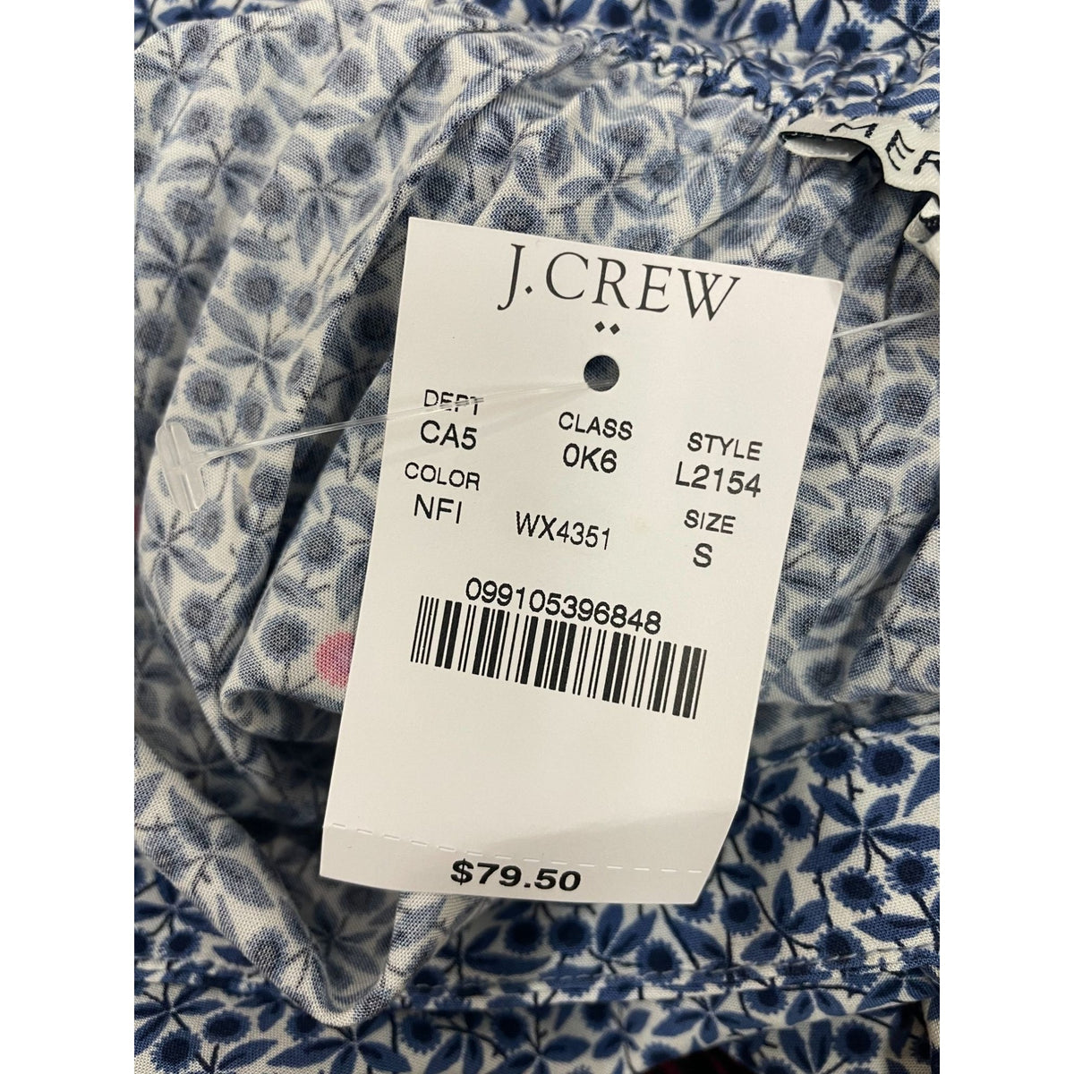 J.Crew Mercanti Womens Asymmetrical Ruffle Hem Skirt S Blue Floral Viscose New