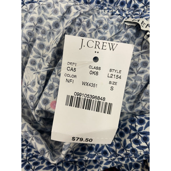 J.Crew Mercanti Womens Asymmetrical Ruffle Hem Skirt S Blue Floral Viscose New