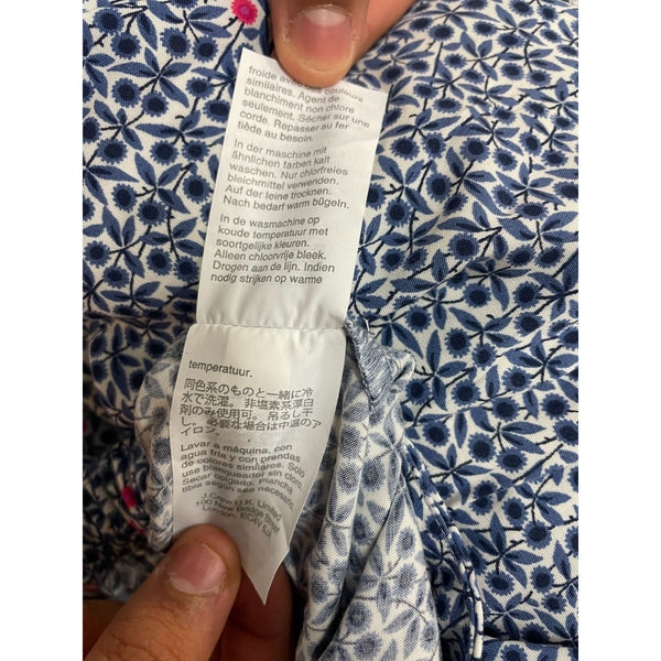 J.Crew Mercanti Womens Asymmetrical Ruffle Hem Skirt S Blue Floral Viscose New