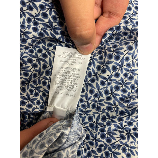 J.Crew Mercanti Womens Asymmetrical Ruffle Hem Skirt S Blue Floral Viscose New