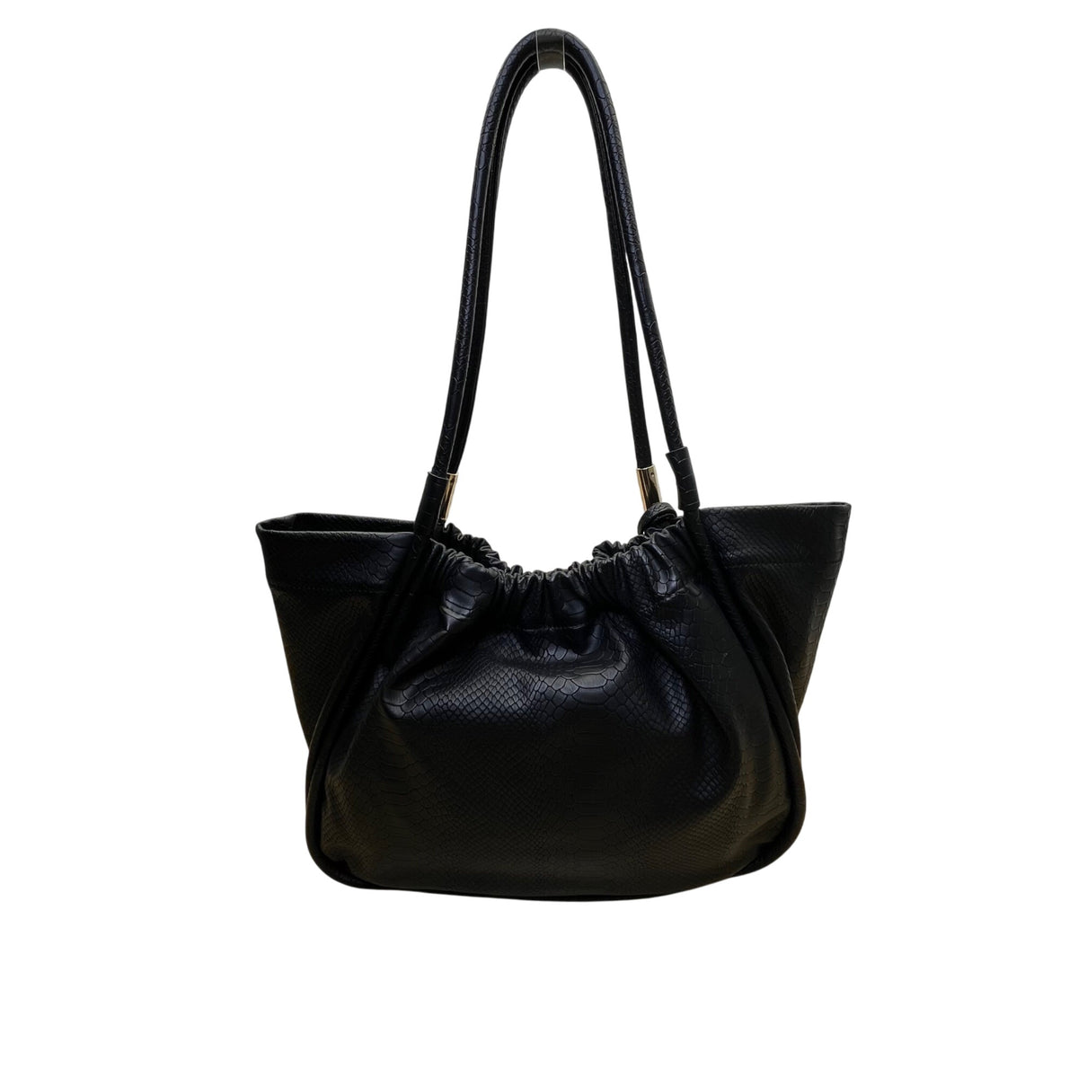 Jessica Simpson Women’s Black Faux Leather Studded Snake Embossed Tote Bag