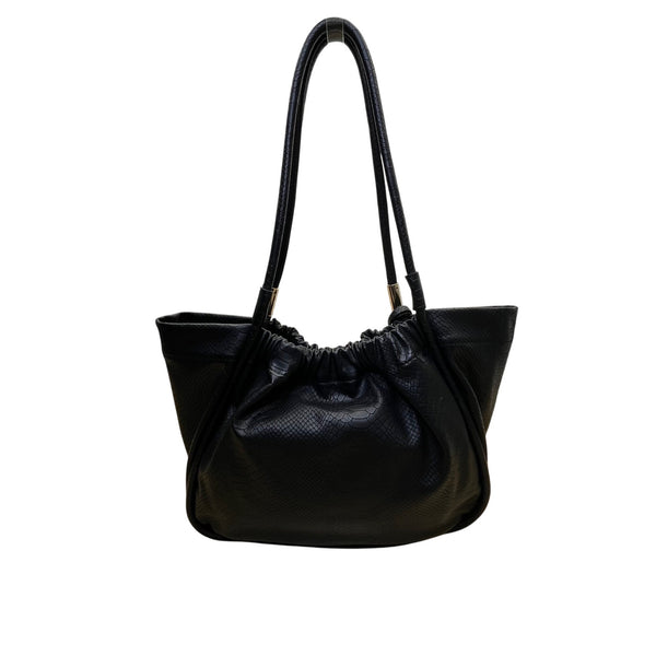 Jessica Simpson Women’s Black Faux Leather Studded Snake Embossed Tote Bag