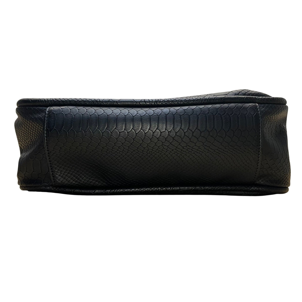 Jessica Simpson Women’s Black Faux Leather Studded Snake Embossed Tote Bag