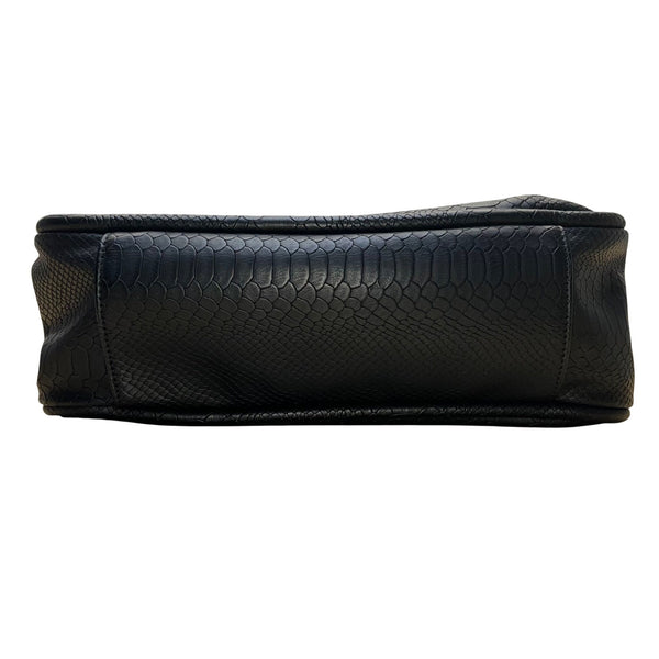 Jessica Simpson Women’s Black Faux Leather Studded Snake Embossed Tote Bag