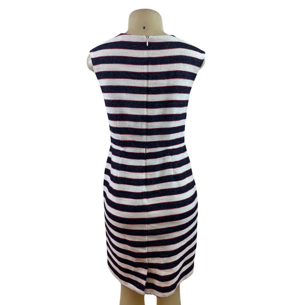 Banana Republic Sleeveless Striped Dress Navy/Red/White Woven Sheath Size 6P