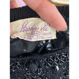 Vintage Barbara Lee Womens Black Beaded Wool Cardigan Sweater Size 42
