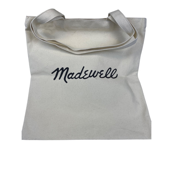 Madewell Unisex Tan Canvas Tote Bag Smiley Face Yin-Yang Print Eco-Friendly Reusable Ones Size