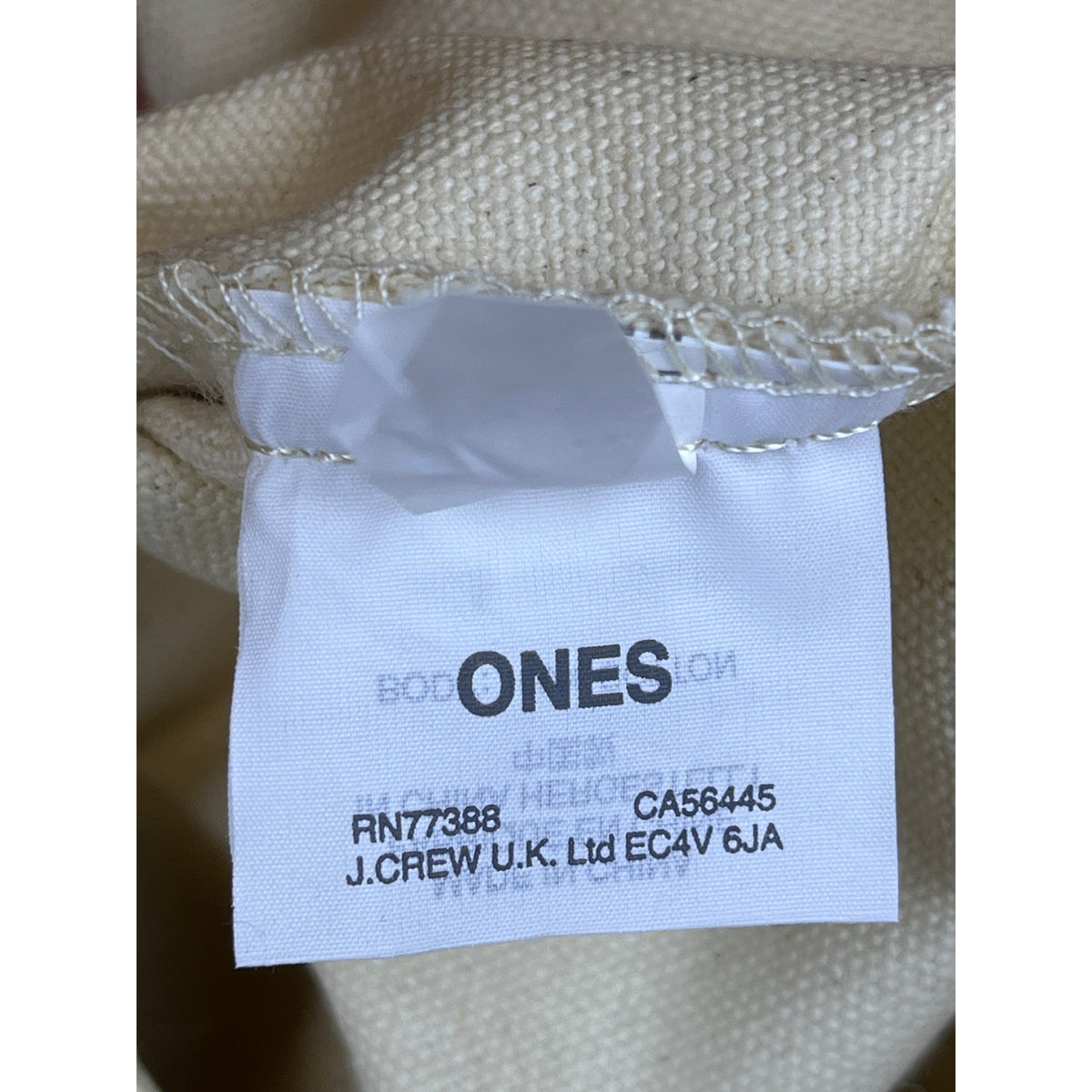 Madewell Unisex Tan Canvas Tote Bag Smiley Face Yin-Yang Print Eco-Friendly Reusable Ones Size