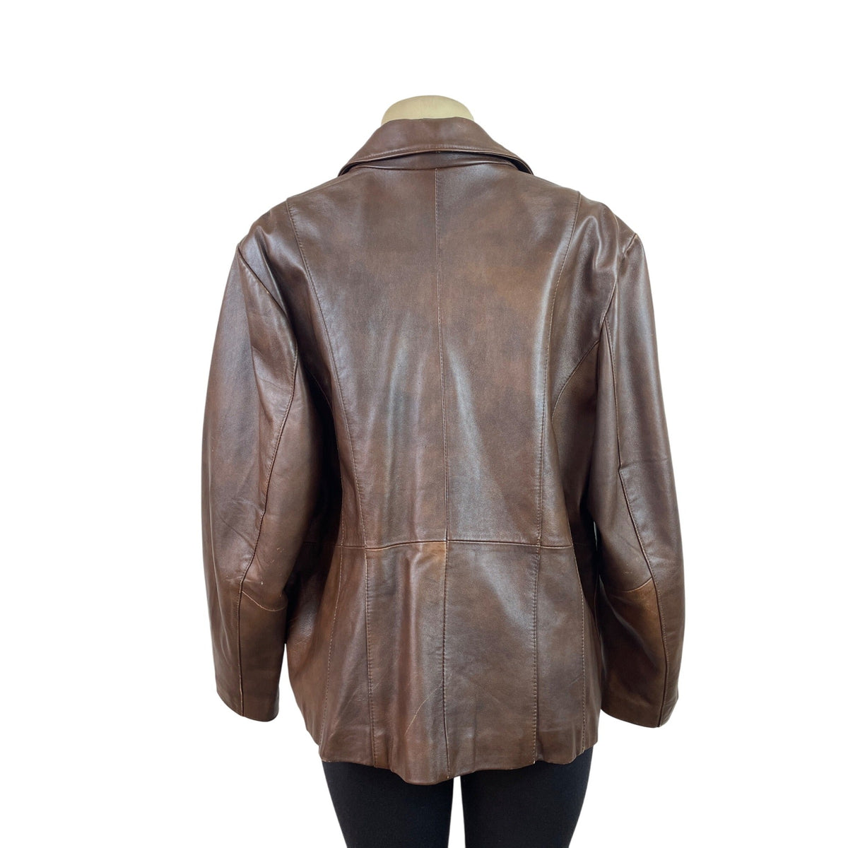 Venezia Women's Distressed Brown Leather Jacket Size 18/20