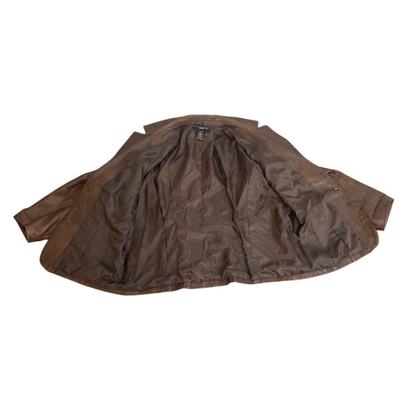 Venezia Women's Distressed Brown Leather Jacket Size 18/20