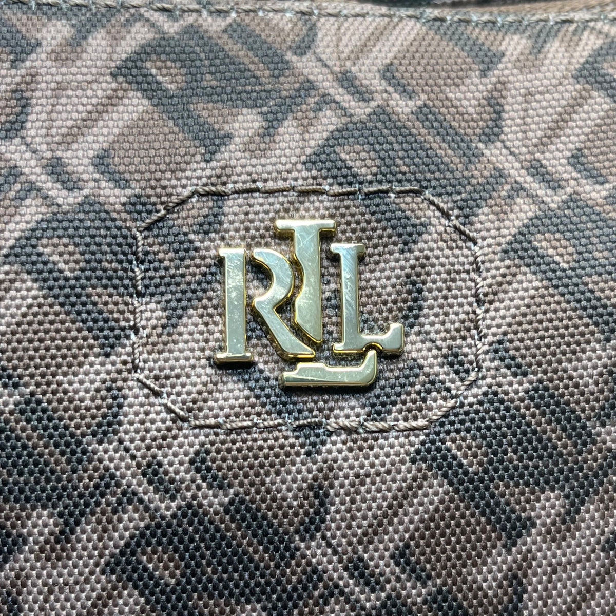 Polo Ralph Lauren Women’s Brown Faux Leather With RLL Monogram Crossbody Bag