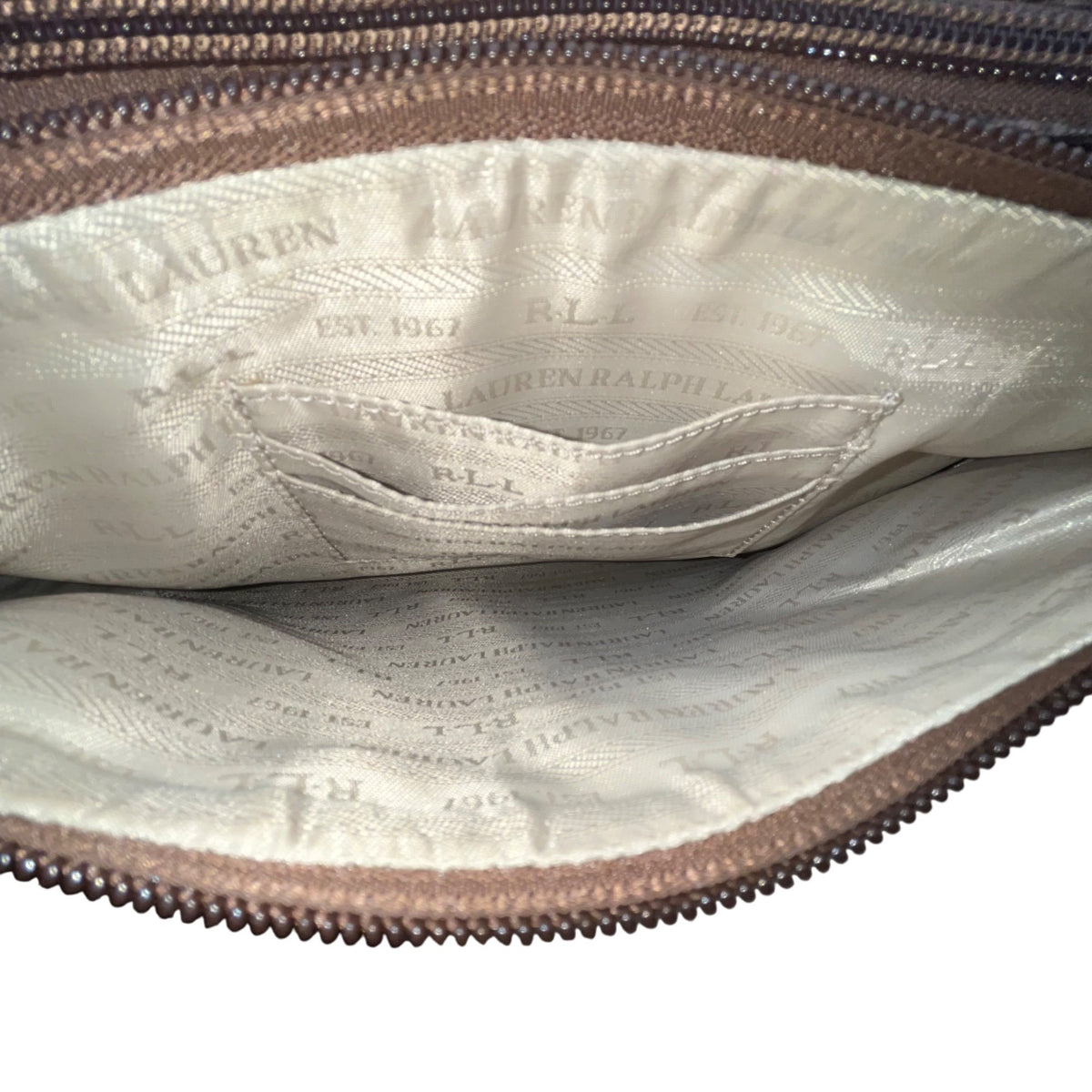 Polo Ralph Lauren Women’s Brown Faux Leather With RLL Monogram Crossbody Bag