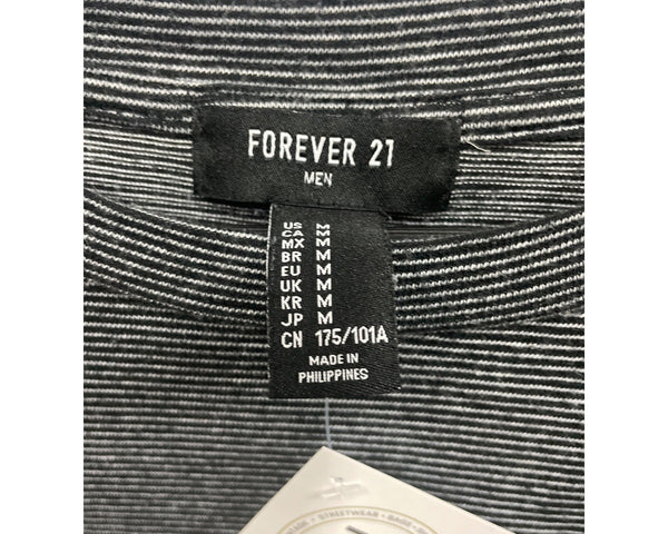 Forever 21 Mens Gray Striped Long Sleeve Top M