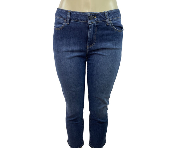 Talbots Womens Signature Slim Crop Jeans Medium Wash Stretch Denim Sz 6/28 - New