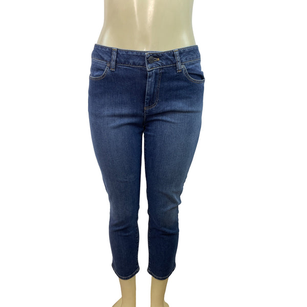Talbots Womens Signature Slim Crop Jeans Medium Wash Stretch Denim Sz 6/28 - New