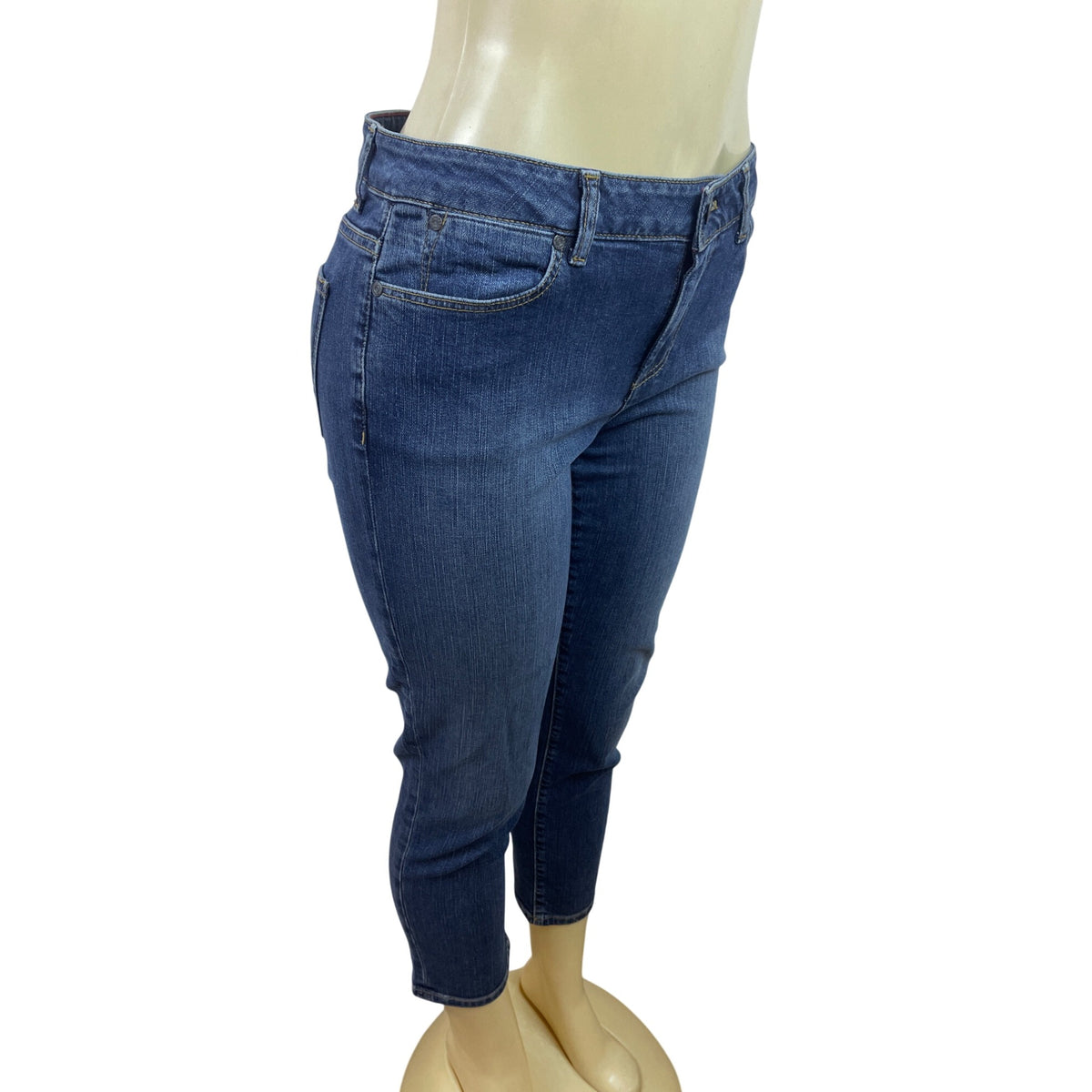 Talbots Womens Signature Slim Crop Jeans Medium Wash Stretch Denim Sz 6/28 - New