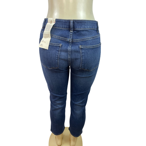Talbots Womens Signature Slim Crop Jeans Medium Wash Stretch Denim Sz 6/28 - New