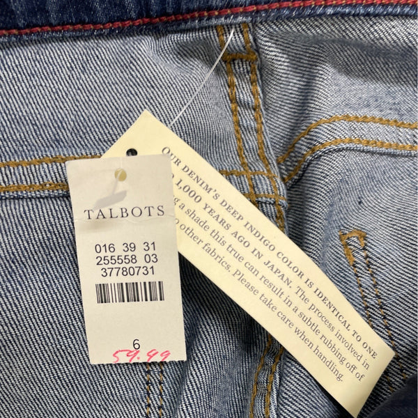Talbots Womens Signature Slim Crop Jeans Medium Wash Stretch Denim Sz 6/28 - New