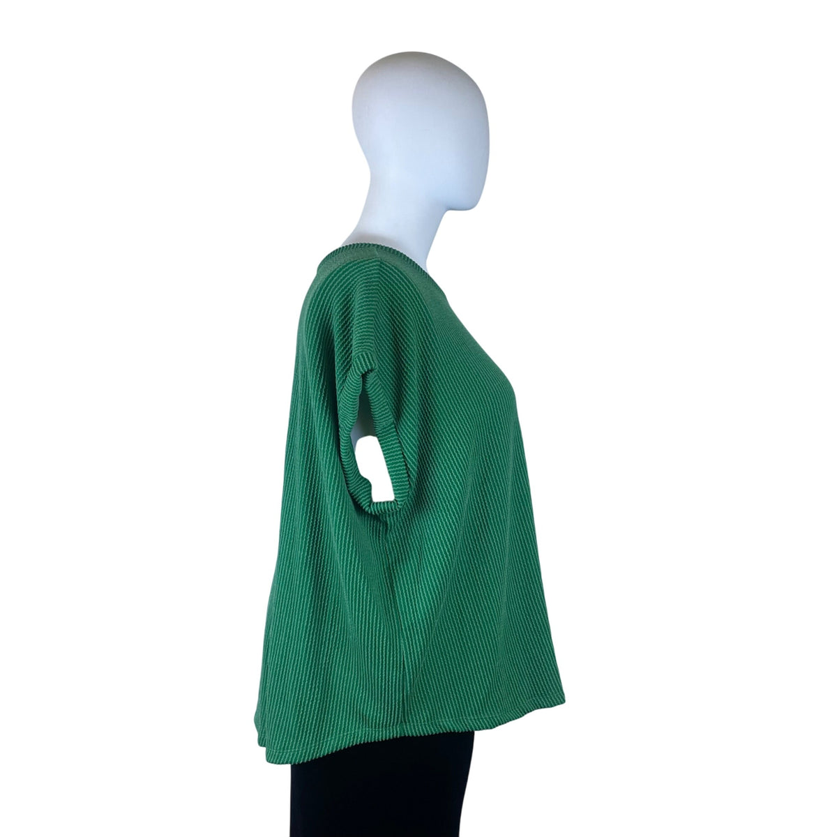 Maurices Women’s Green Ribbed Knit Short Sleeve Top Relaxed Fit Size 3x - New