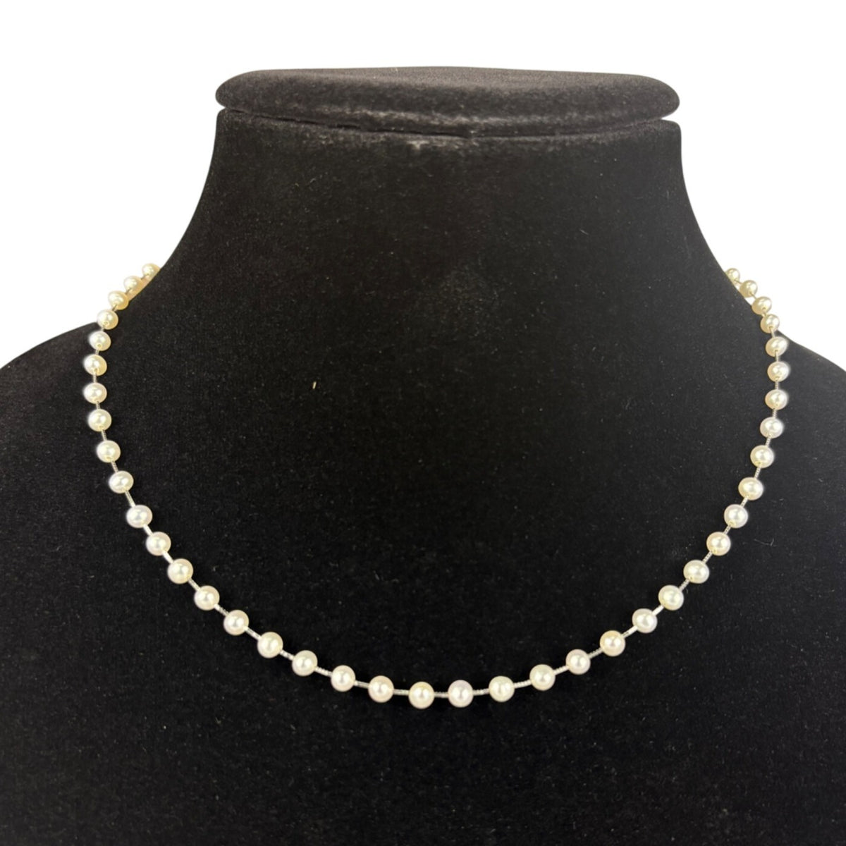 Cultured Pearl White 14K Necklace Precious 3 To 3.5MM Opaque Freshwater