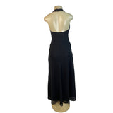 Izodress Black Halter Maxi Dress With Ruched Bodice & Back Zipper Closure