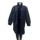 Gallery Women's Reversible Quilted & Faux Fur Black/Gray Winter Coat Sz 4