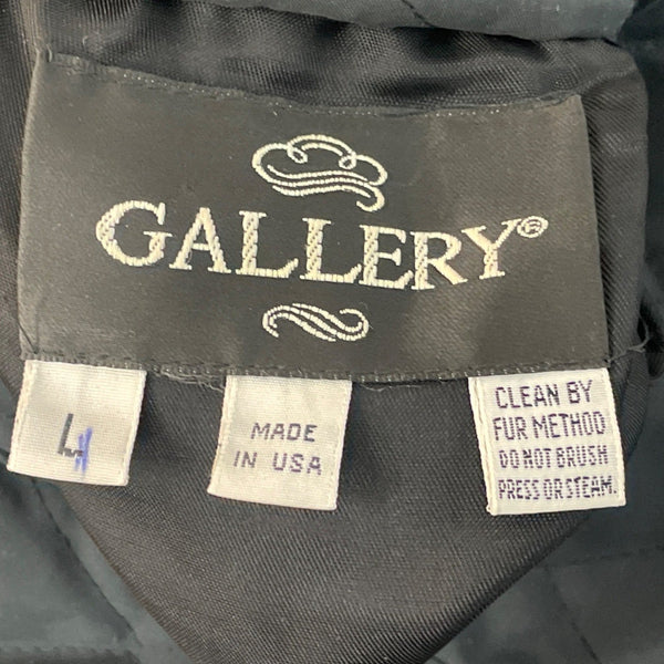 Gallery Women's Reversible Quilted & Faux Fur Black/Gray Winter Coat Sz 4