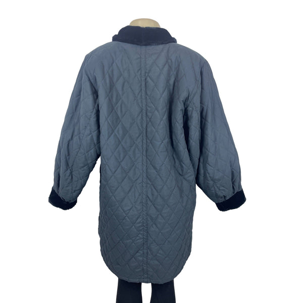Gallery Women's Reversible Quilted & Faux Fur Black/Gray Winter Coat Sz 4