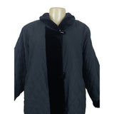 Gallery Women's Reversible Quilted & Faux Fur Black/Gray Winter Coat Sz 4