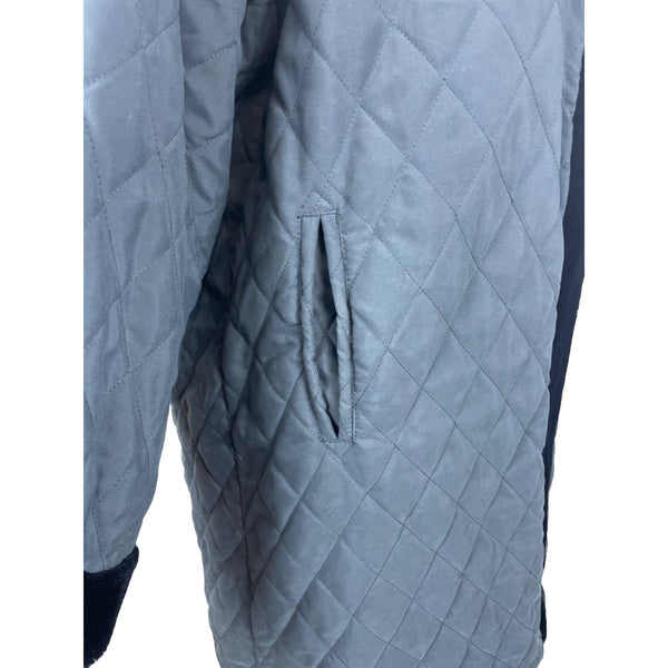 Gallery Women's Reversible Quilted & Faux Fur Black/Gray Winter Coat Sz 4