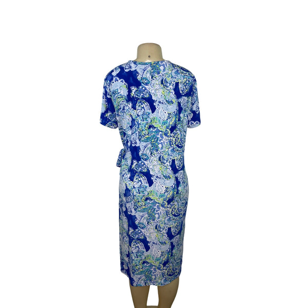 The Limited Womens Blue & Green Paisley Wrap Dress XL - New