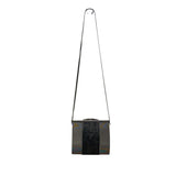 BoSart Opera Collection Silver & Black Crossbody Bag With Structured Frame Sz S