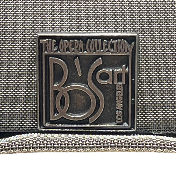 BoSart Opera Collection Silver & Black Crossbody Bag With Structured Frame Sz S