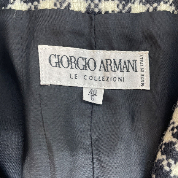 Giorgio Armani Le Collezioni Women’s Black and White Wool Coat Size 40/6