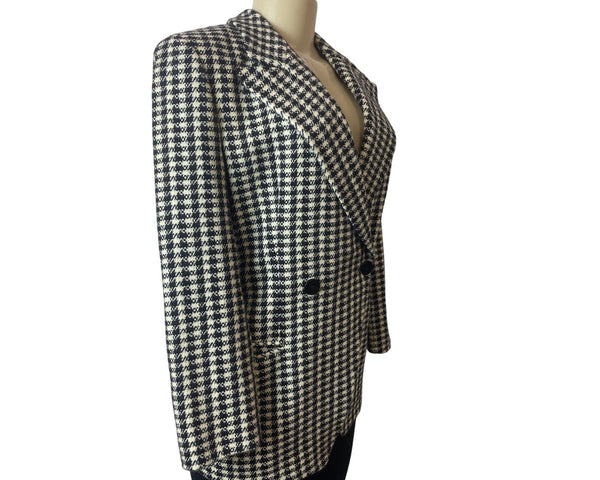 Giorgio Armani Le Collezioni Women’s Black and White Wool Coat Size 40/6