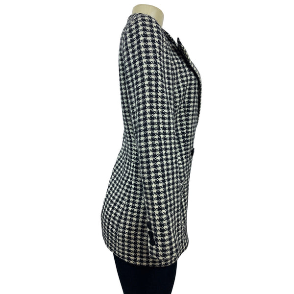 Giorgio Armani Le Collezioni Women’s Black and White Wool Coat Size 40/6