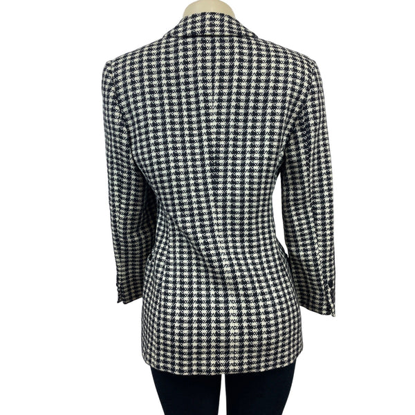 Giorgio Armani Le Collezioni Women’s Black and White Wool Coat Size 40/6