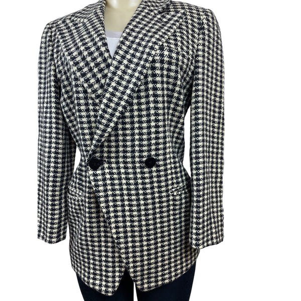 Giorgio Armani Le Collezioni Women’s Black and White Wool Coat Size 40/6