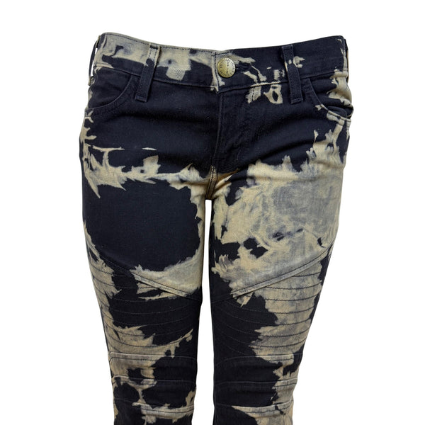 Current/Elliott Womens Black/Brown Cotton Elastane Tie-Dye Skinny Jeans Size 28