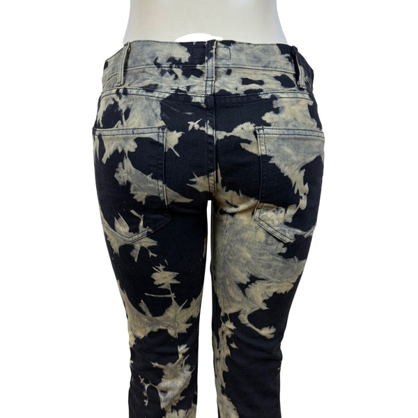 Current/Elliott Womens Black/Brown Cotton Elastane Tie-Dye Skinny Jeans Size 28