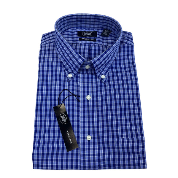 Berkley Jensen Mens Blue Dress Shirt L Wrinkle-Free Long Sleeve Button-Up - New