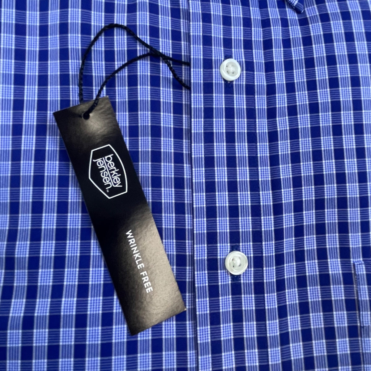 Berkley Jensen Mens Blue Dress Shirt L Wrinkle-Free Long Sleeve Button-Up - New